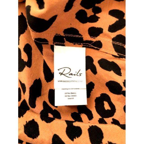 Rails Kathryn Blouse Brown Black Leopard Animal Print Medium - Picture 8 of 9